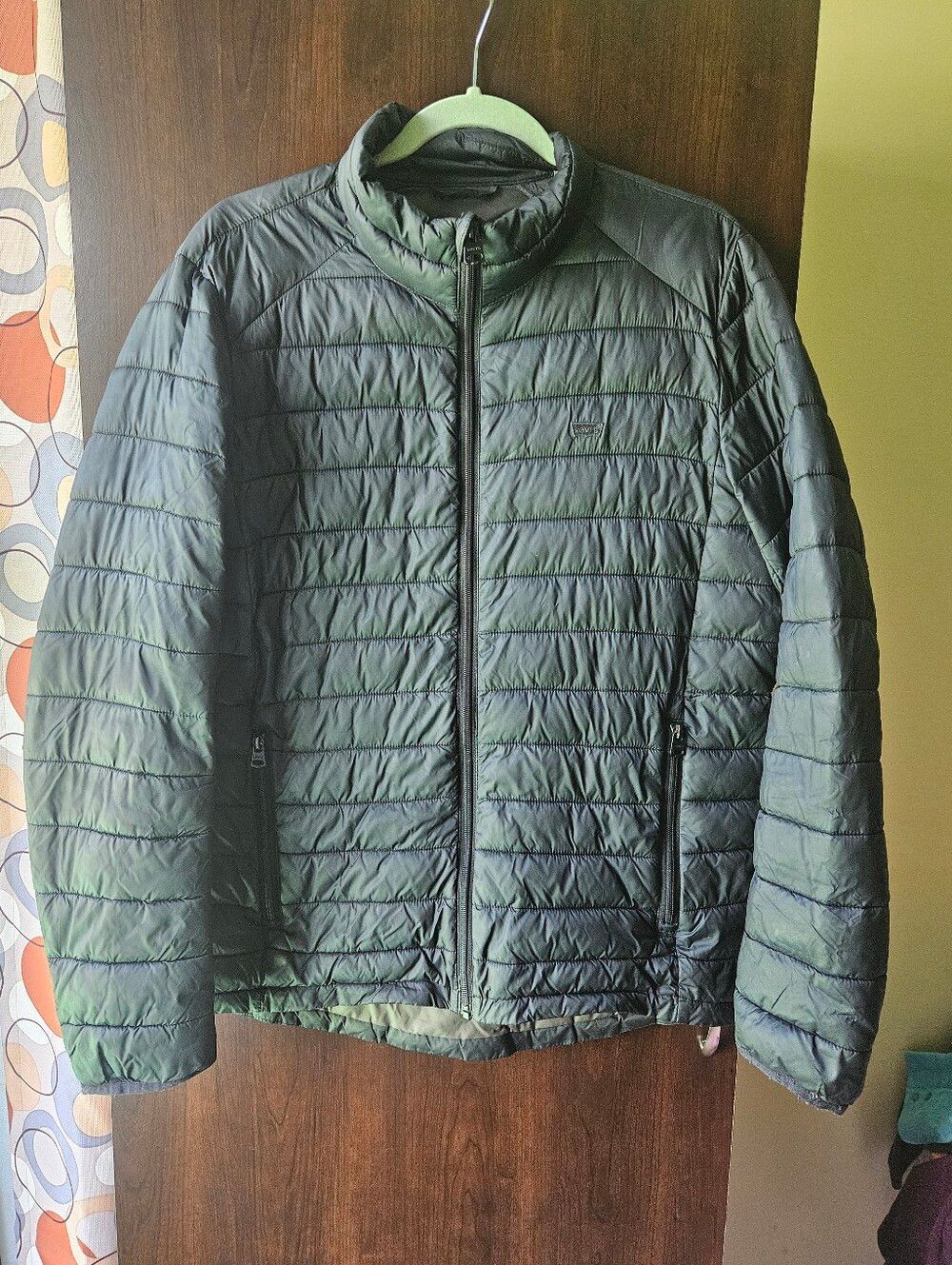Levi's Men's Lightweight Quilted Jacket - Dark Green Size Medium